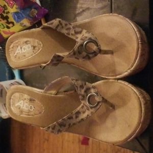 A.co 3 inch cork wedge sandal